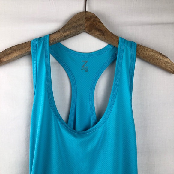 ZELLA Blue Racer Back Athletic Tank Top Sz LARGE - Picture 2 of 7